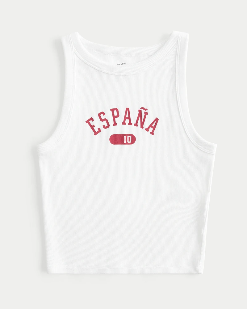 Ribbed España Graphic High-Neck Tank