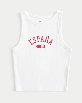 Ribbed España Graphic High-Neck Tank