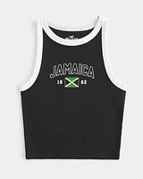 Ribbed Jamaica Graphic High-Neck Tank