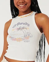 Ribbed Le Paradis Graphic High-Neck Tank