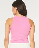 Ribbed Kailua-Kona Hawaii Graphic High-Neck Tank