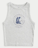 Ribbed Canary Islands Sailing Graphic High-Neck Tank