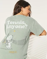 Oversized Peanuts Tennis Graphic Tee