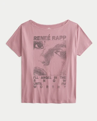 Oversized Off-the-Shoulder Reneé Rapp Graphic Tee