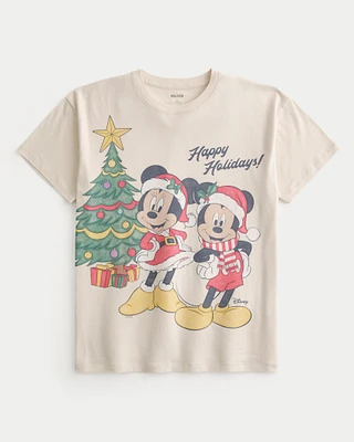 Oversized Minnie & Mickey Mouse Graphic Tee