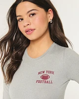 Seamless Fabric Long-Sleeve New York Graphic Baby Tee