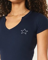 Ribbed Star Graphic Baby Tee