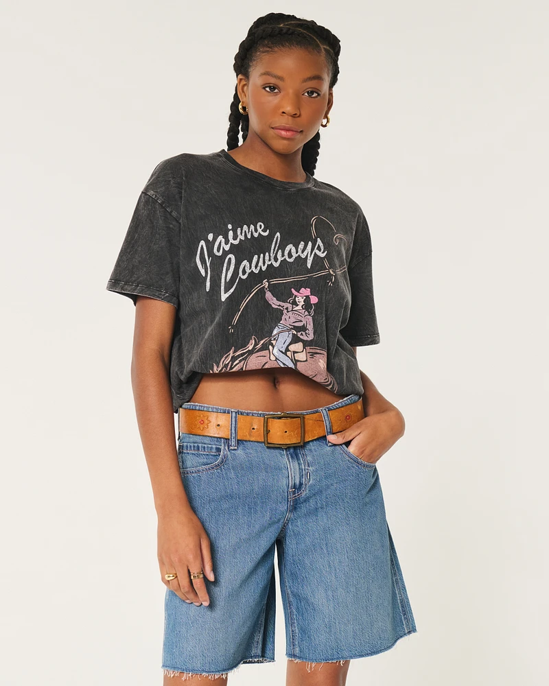 Oversized J'aime Cowboys Graphic Tee