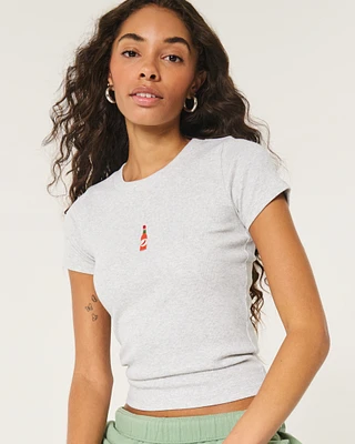Ribbed Longer-Length Hot Sauce Graphic Baby Tee
