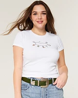 Ribbed Western Graphic Crew Baby Tee