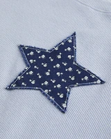 Ribbed Star Graphic Crew Baby Tee