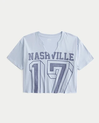 Oversized Crop Nashville Graphic Tee