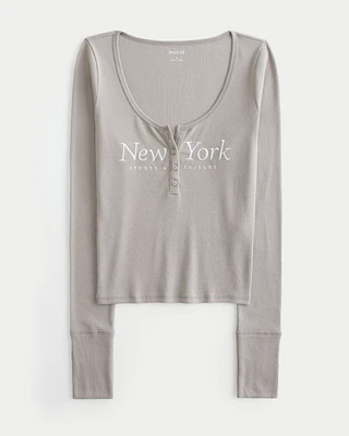 Ribbed New York Graphic Henley