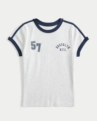 Ribbed Brooklyn Graphic Baby Tee