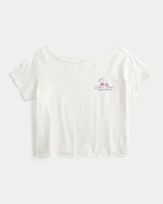 Easy Off-the-Shoulder Kittie's Diner Graphic Tee