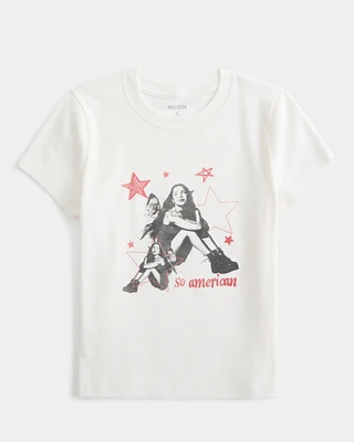 Ribbed Olivia Rodrigo So American Graphic Baby Tee