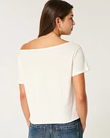 Easy Off-the-Shoulder Miami Graphic Tee