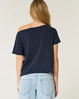 Easy Off-the-Shoulder Los Angeles Graphic Tee