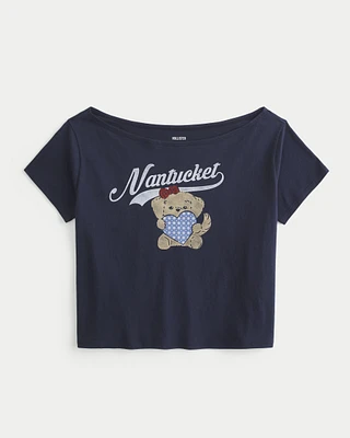Easy Off-the-Shoulder Nantucket Graphic Tee