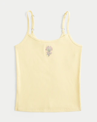 Ribbed Floral Graphic Cami