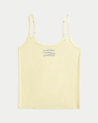 Ribbed Fish Graphic Cami