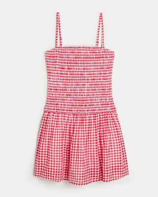 Strapless Smocked Skort Dress