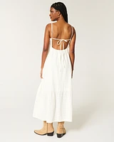 Open-Back Babydoll Maxi Dress