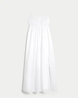 Poplin Babydoll Midi Dress