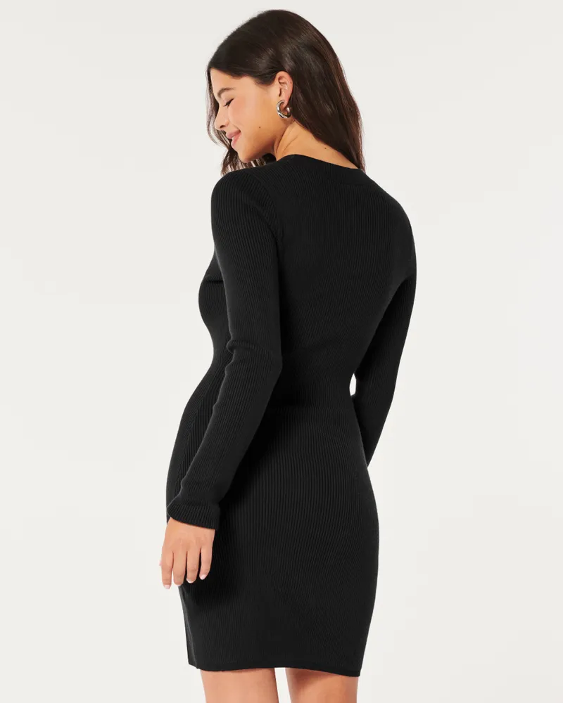 Long-Sleeve Bodycon Sweater Dress
