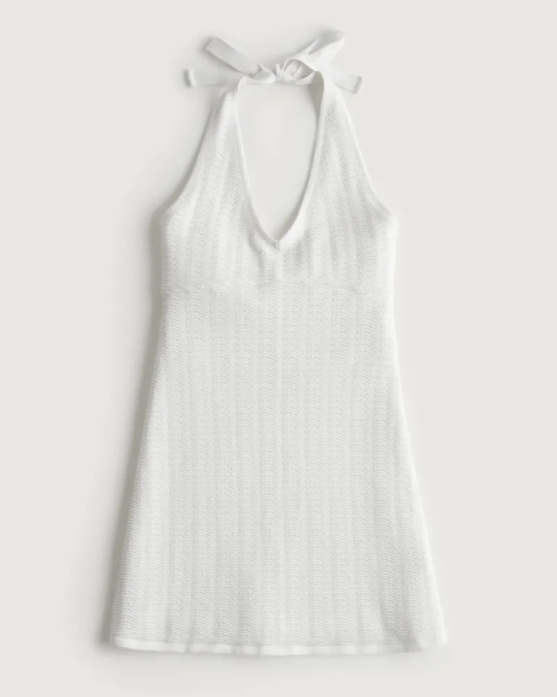 Crochet Halter Mini Dress