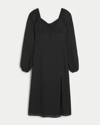 Long-Sleeve Midi Dress