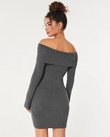 Off-the-Shoulder Sweater Dress