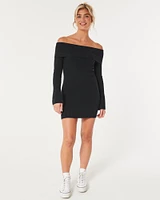 Off-the-Shoulder Sweater Dress