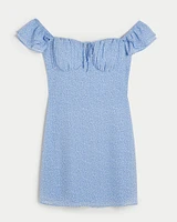 Chiffon On-or-Off-Shoulder Mini Dress