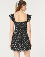 Chiffon On-or-Off-Shoulder Mini Dress