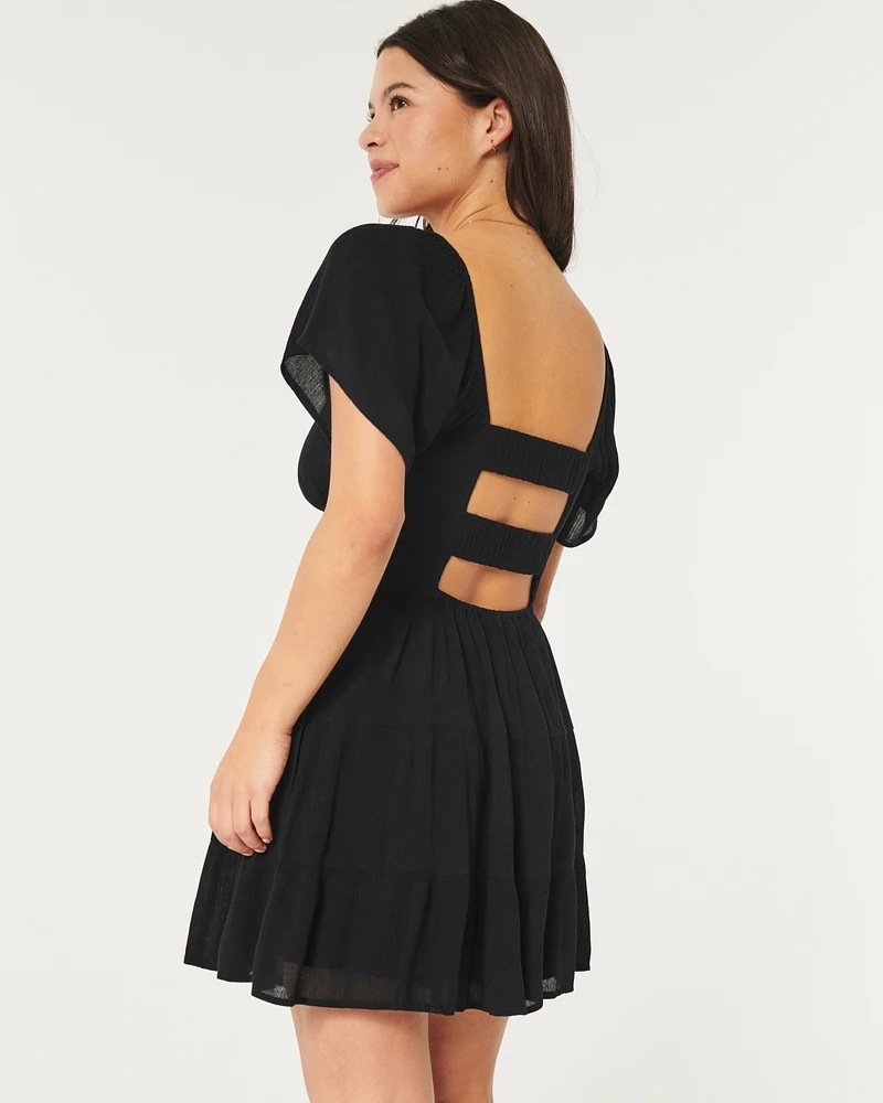 Open Back Channeled Skort Dress