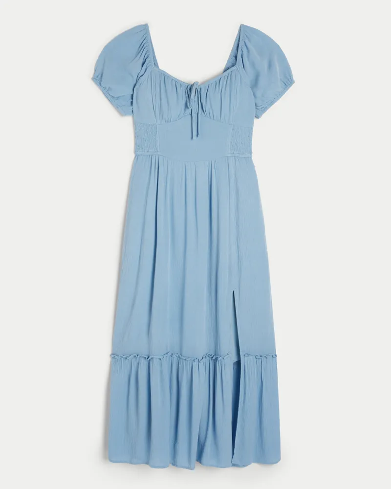 Hollister Sofia Side-Smocked Midi Dress