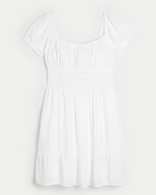 Channeled Waist Mini Dress