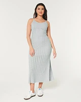 Crochet-Style Midi Dress