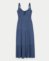 Hollister Sofia Side-Smocked Maxi Dress