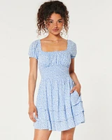 Hollister Saidie On/Off the Shoulder Triple-Tier Skort Dress