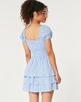 Hollister Saidie On/Off the Shoulder Triple-Tier Skort Dress