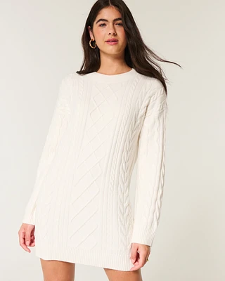 Cozy Cable-Knit Sweater Dress