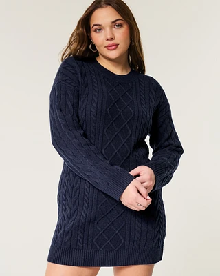 Cozy Cable-Knit Sweater Dress