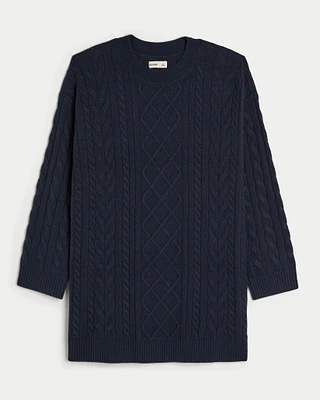 Cozy Cable-Knit Sweater Dress