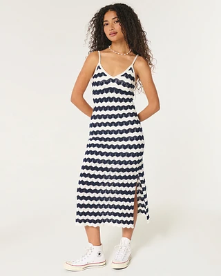 Crochet-Style Midi Dress