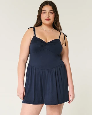 Drop-Waist Knit Mini Dress