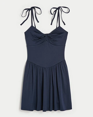 Drop-Waist Knit Mini Dress