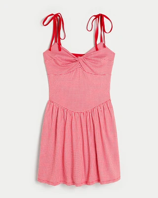 Drop-Waist Knit Mini Dress