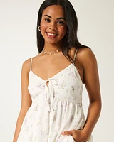Asymmetrical Hem Chiffon Mini Dress